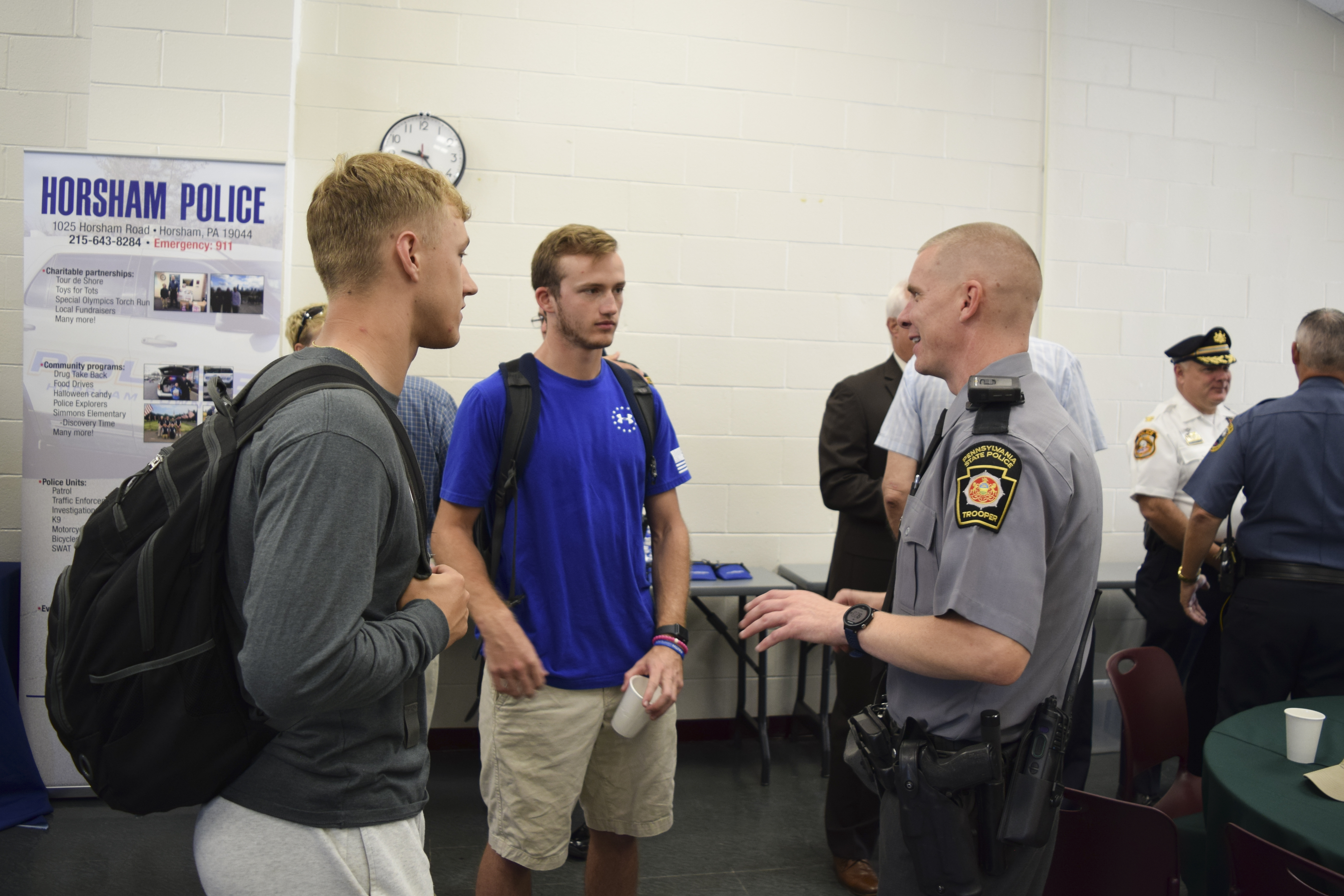 Students meeting with law enforcement