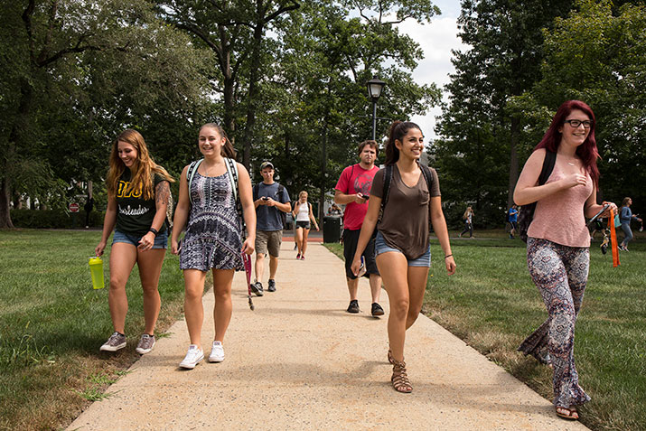Courtesy: Students walking on campus. 