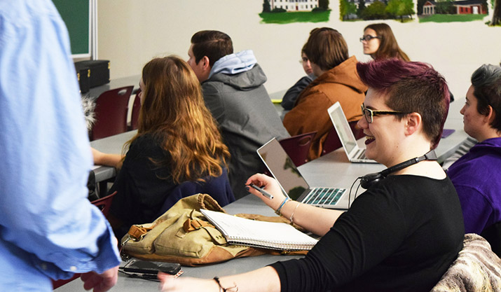 Emma Conard, DelVal honors student in Classic Rock class