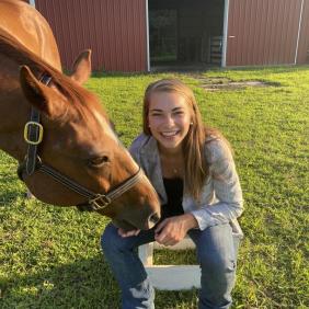 Jalene Beach, a DelVal animal science grad, was accepted to Cornell for veterinary school. 