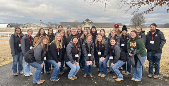 All students morning of judging in front of Hadley Farm at UMass- Amherst.