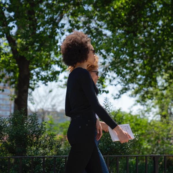students walking