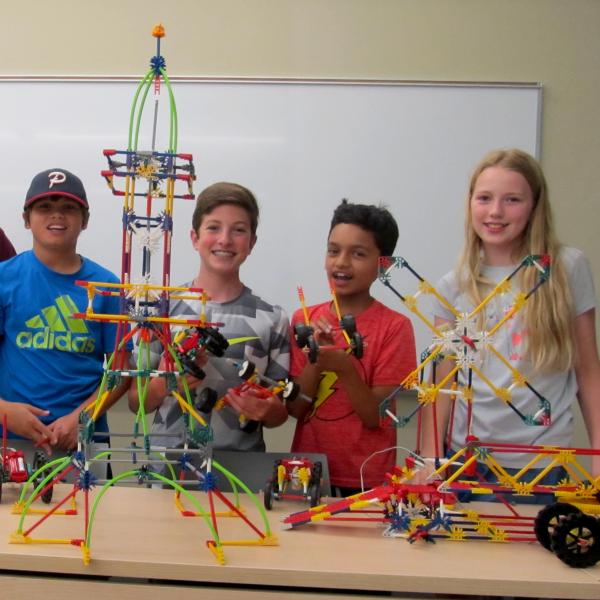 Youth Program students building in a STEM class. 