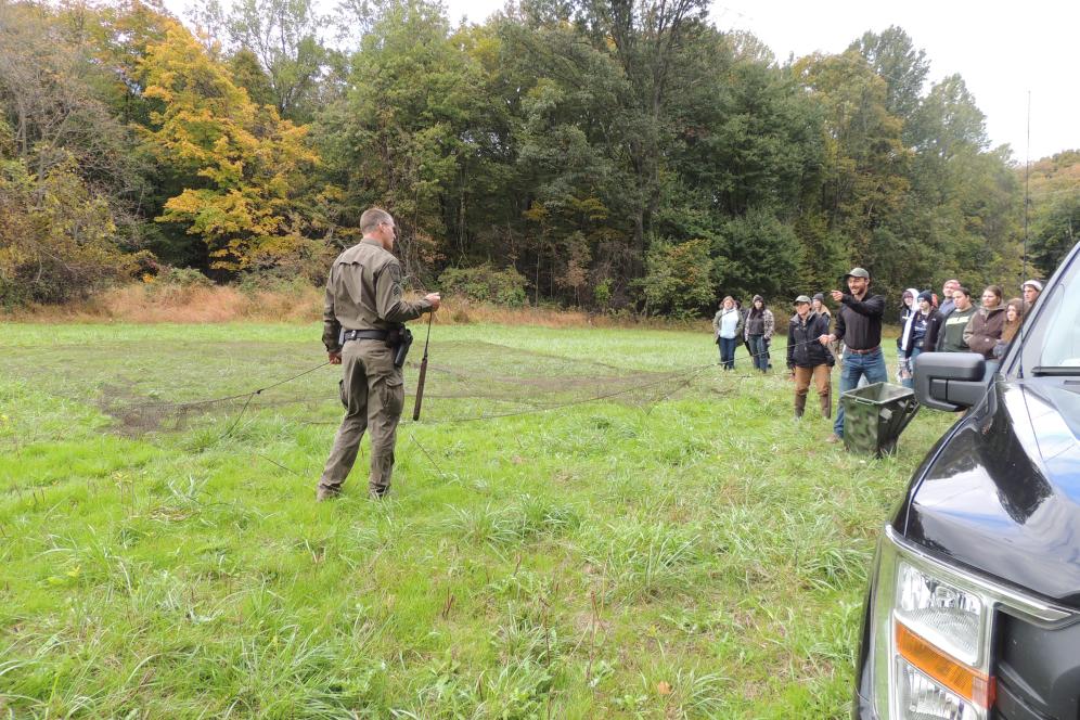 Conservation and wildlife students on Field Day at the Gemmill property