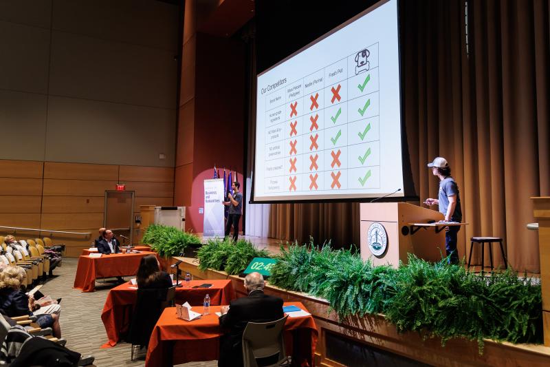 Spark Bowl Contestants Presenting their Business on Stage in LSB