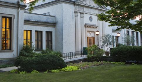 Krauskopf library at twilight. 