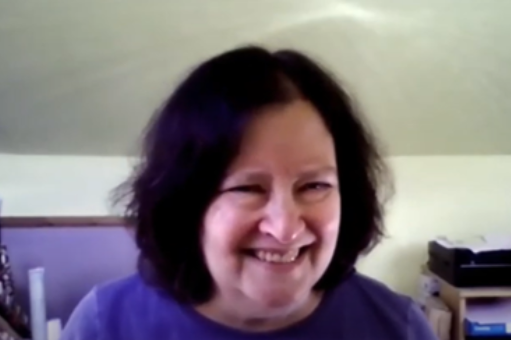 A female CLR member joins a zoom call. 
